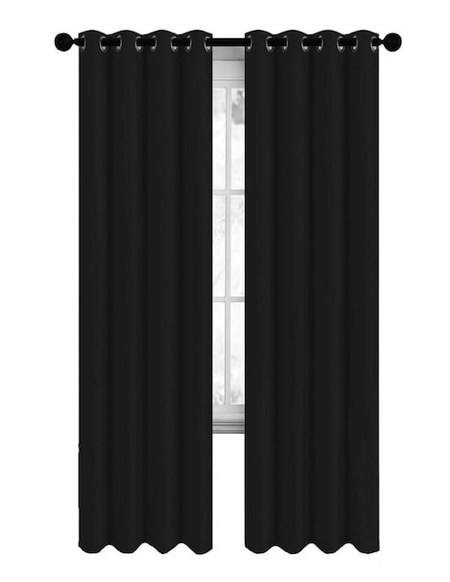 Cortina Blackout 2.80x2.20m - 2 Paneles Gris oscuro REAL TEXTIL