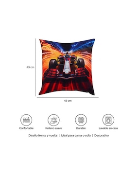 Cojín decorativo Providencia Racing Red reversible