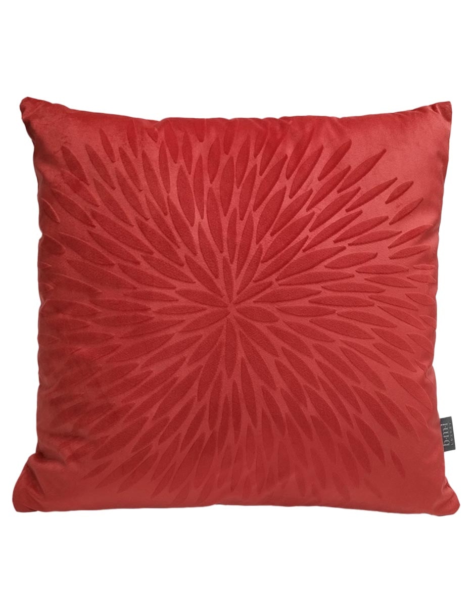 COJÍN TEXTURE FLOWER, ROJO, 45 X 45 BMI