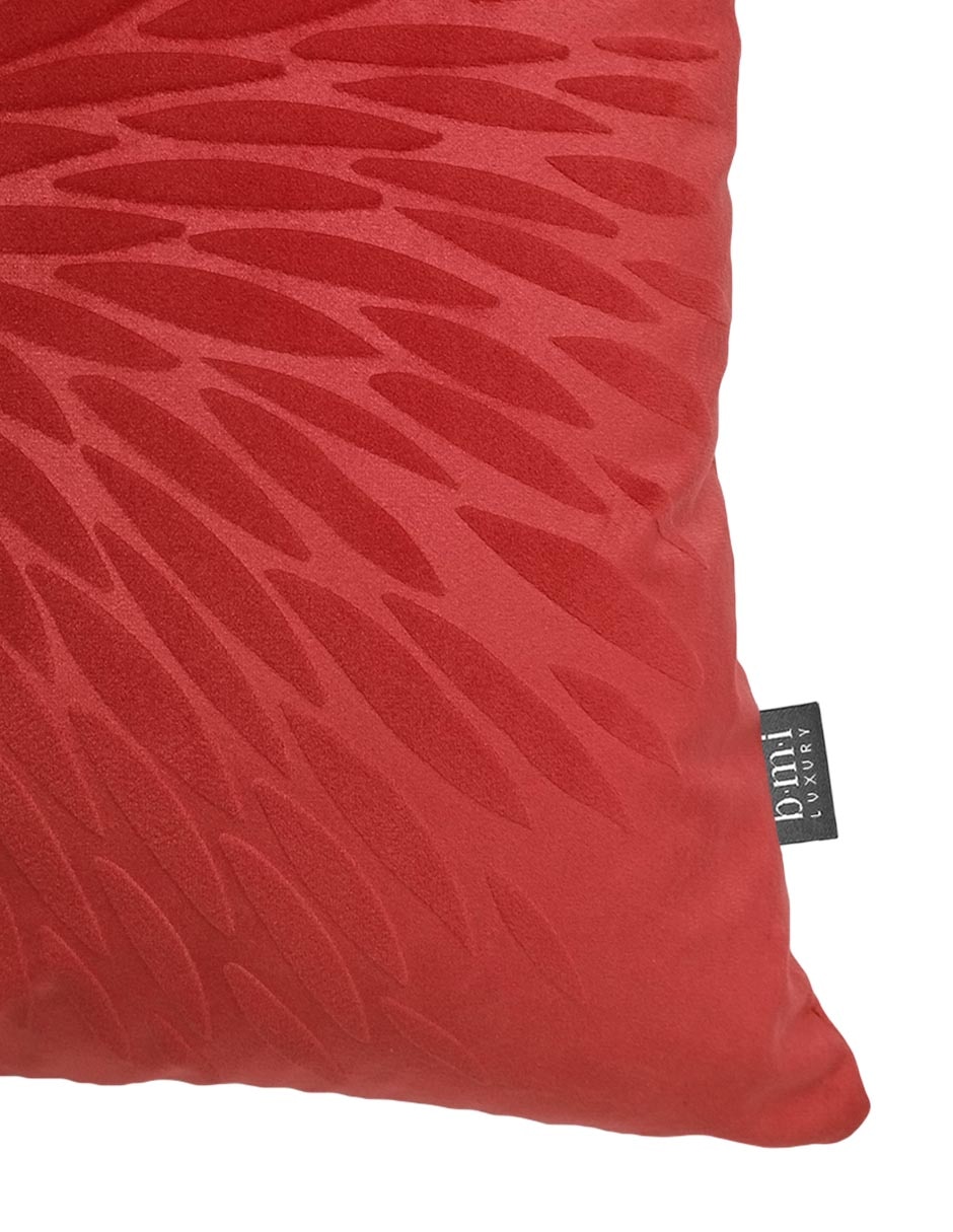 COJÍN TEXTURE FLOWER, ROJO, 45 X 45 BMI