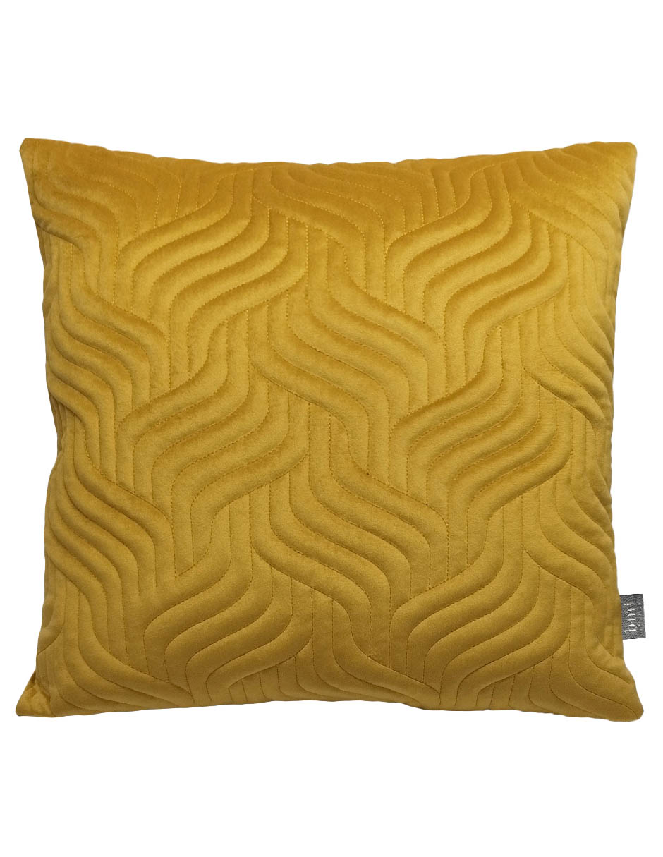 COJÍN VELVET SHELL, MOSTAZA, 45 X 45 BM