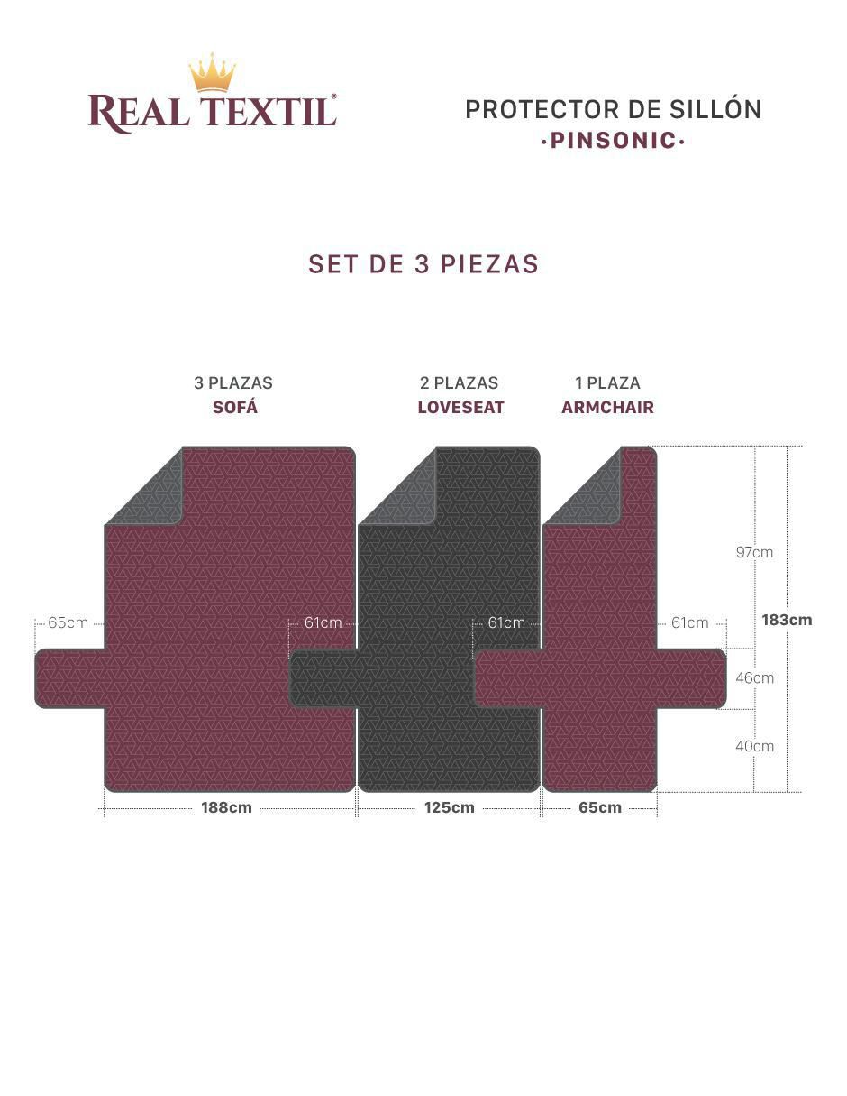 Funda para sofá antideslizante 3 piezas 6