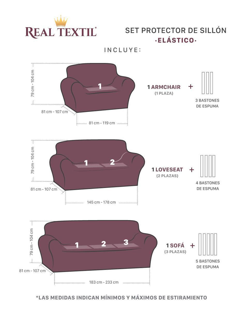 Funda sofá sí piezas real textil protector de sillón elástico