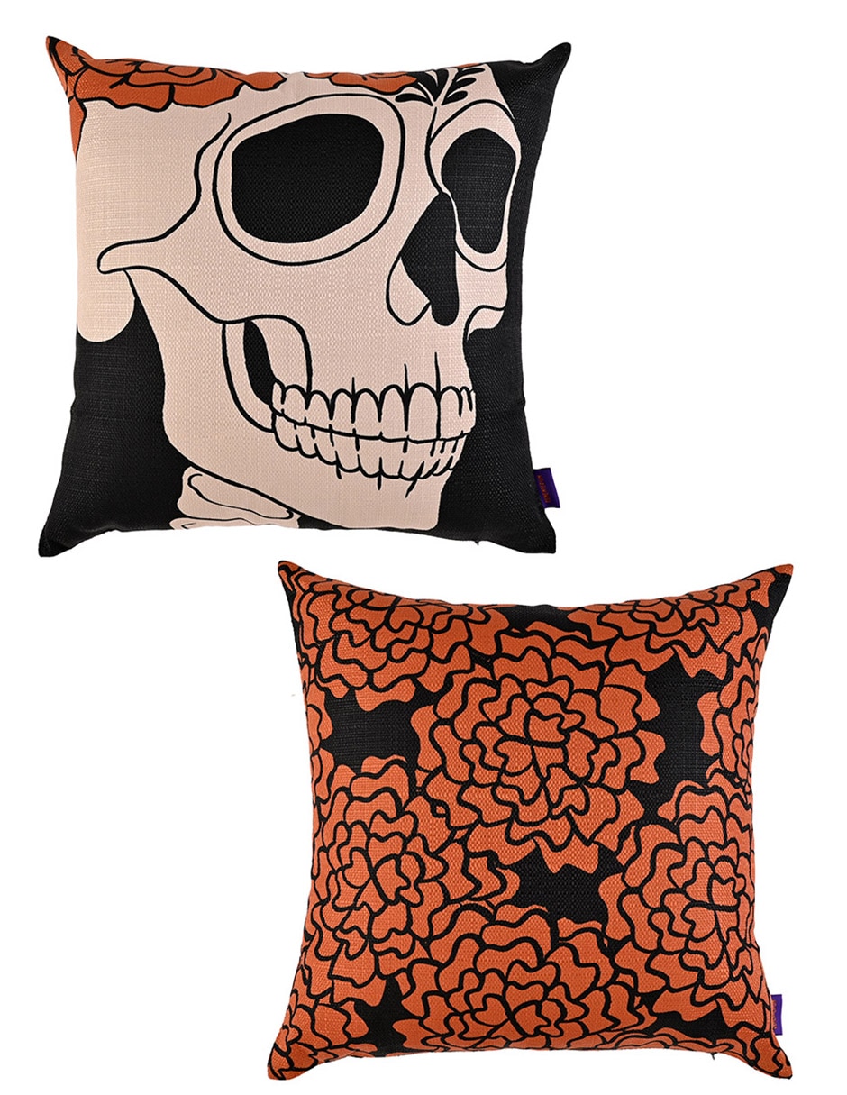 Set funda cojín día de muertos Set funda cojín día de muertos