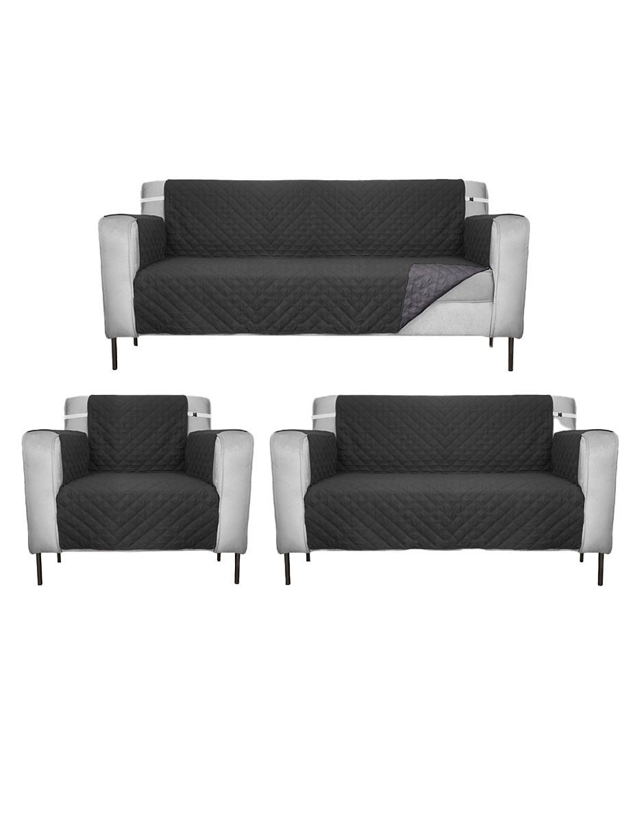Set funda sofá antideslizante 3 piezas